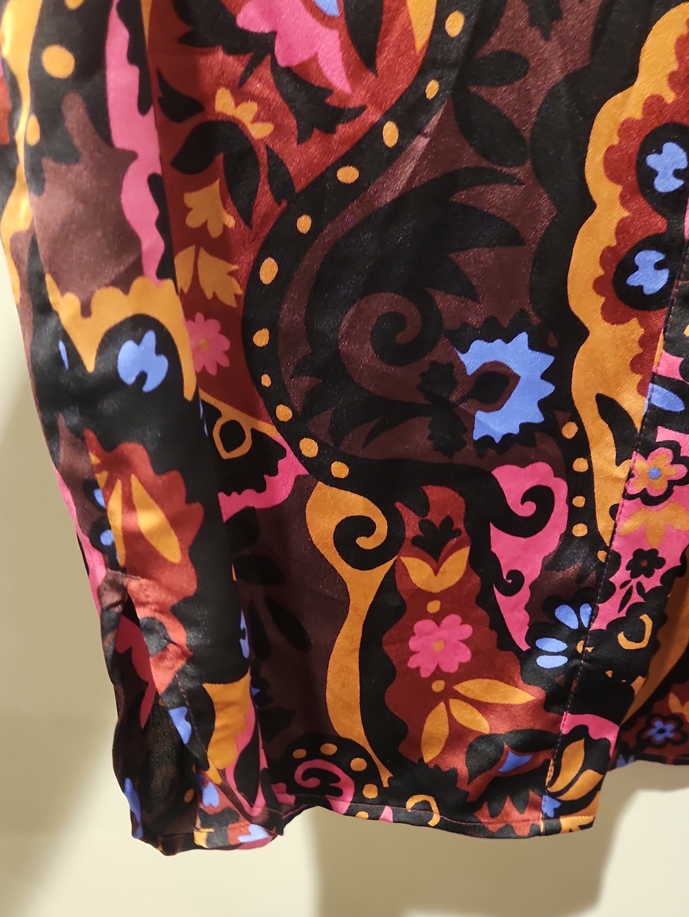 ❤️ ANN TAYLOR SATIN PAISLEY BUTTON DOWN TOP / BLOUSE, MEDIUM - Picture 10 of 11